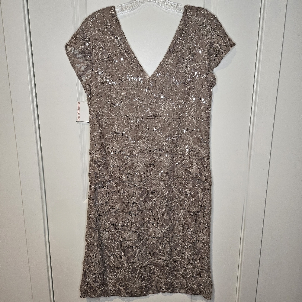 Scarlett Nite Shimmering Silver Midi Dress - Picture 8 of 12
